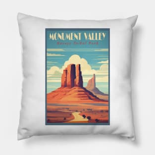 Monument Valley National Park Travel Poster Pillow