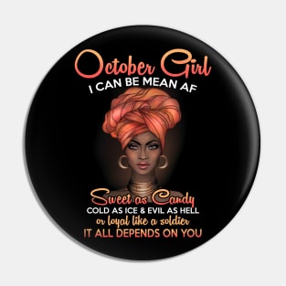 Queens Are Born In October Birthday T-Shirt for Black Women Pin