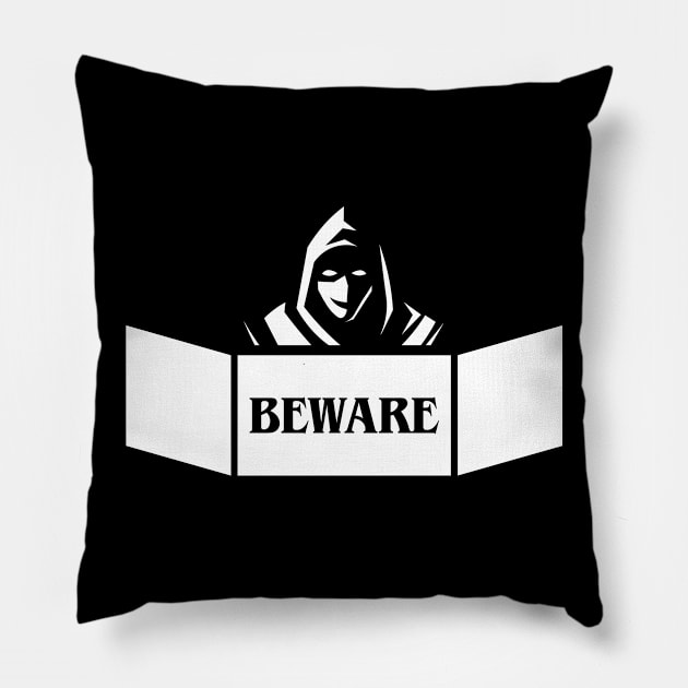 Beware the Smiling Game Master TRPG Tabletop RPG Gaming Addict Pillow by dungeonarmory