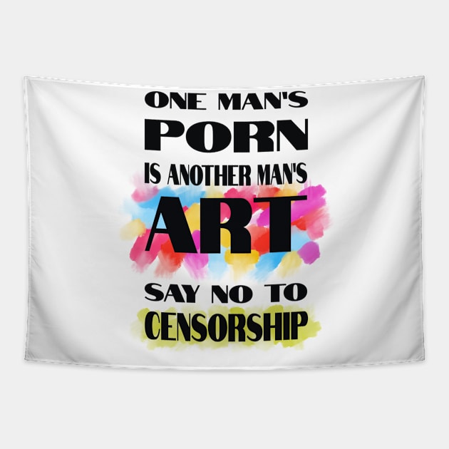 Art vs Porn Tapestry by ArtzeeFartzee