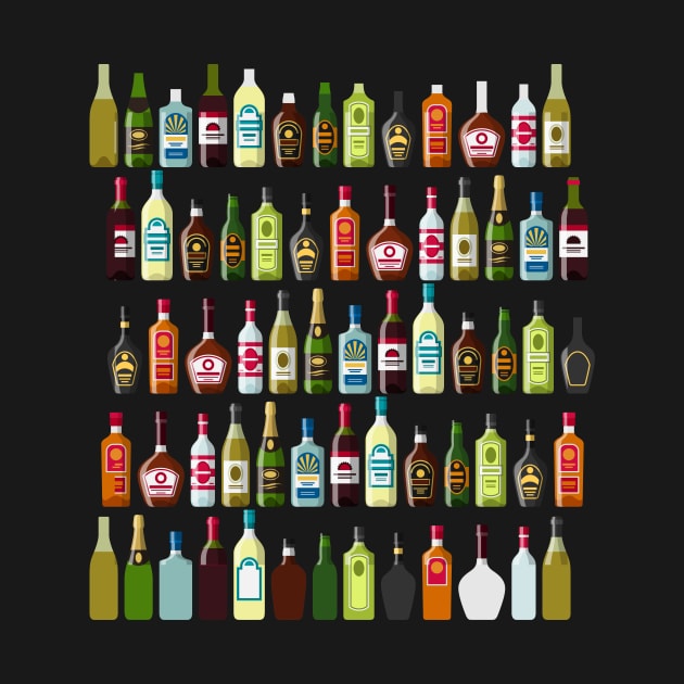 Alcohol bottles by Up Jacket