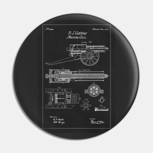 Gatling Gun Patent - 1862 Machine gun - P Pin