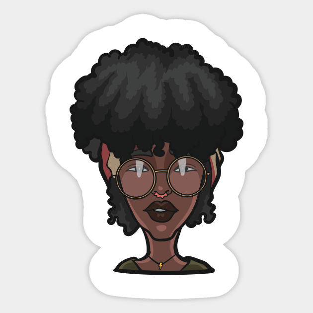 Natural Hair Diva Afro Queen Black Women Hair Sticker Teepublic