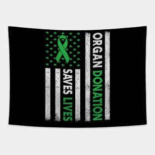 Organ Donation Saves Lives USA Flag Organ Donation Awarenes Tapestry