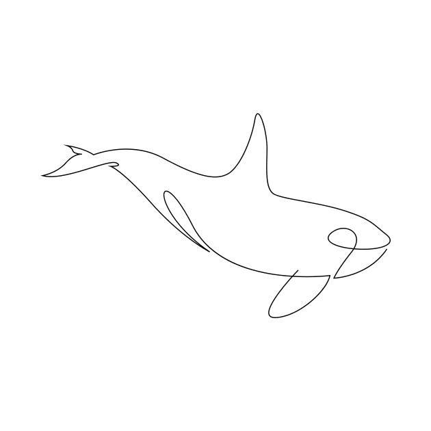 orca - one line drawing by addillum