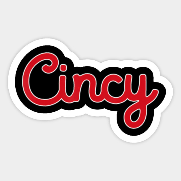 Cincy Vintage Cincinnati Baseball Ohio Retro Red Gift Cincy Vintage Cincinnati Baseball Ohio Sticker Teepublic