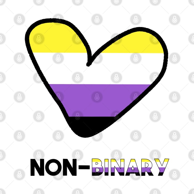 LGBTQ+ Non-Binary Heart- Love by Vtheartist