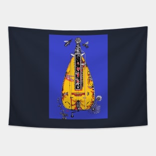 Indigo Insect Hurdy-gurdy Tapestry