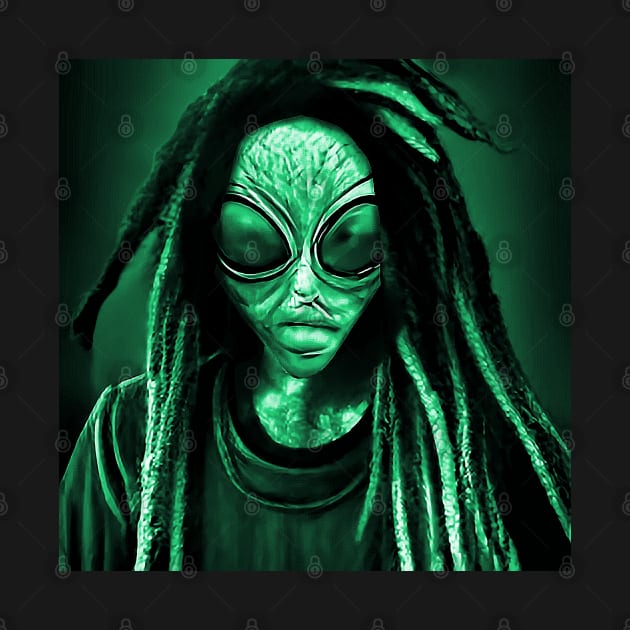 Funny Dreadlock Alien Invader Sci-fi Space Planet X by PlanetMonkey