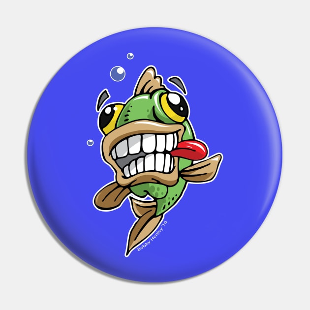 Illustratorator Big Mouth Bass Pin