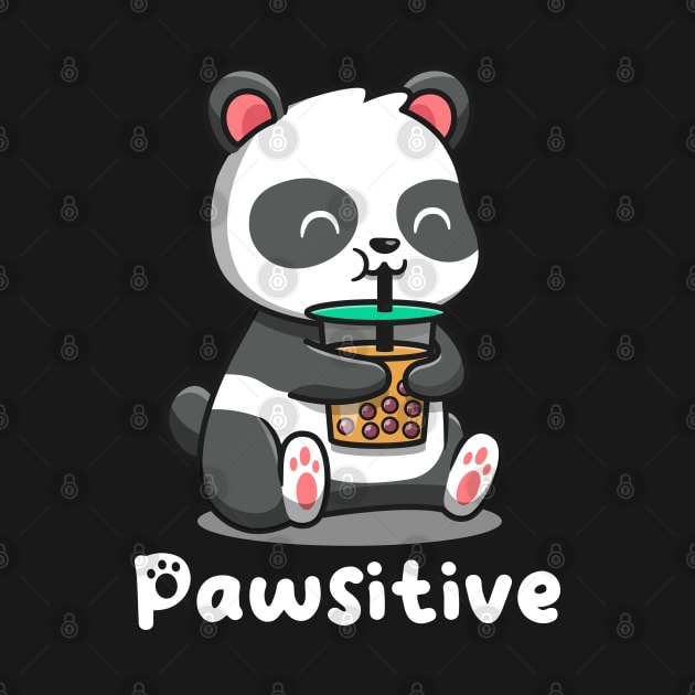 Pawsitive panda positive and cute by PositiveMindTee