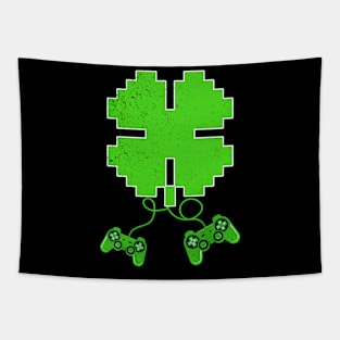 Original 8 Bit Clover Gaming St Patrick's Day, Funny Patricks Day Tapestry