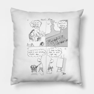 An artists dilemma Pillow