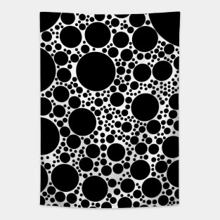 Bubble Polka Dots Black & White Pattern Design Tapestry