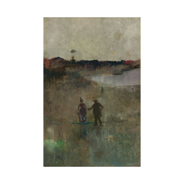 Landscape with Two Small Figures, Richmond, NSW by Charles Conder, circa 1886. by Classic Art Stall