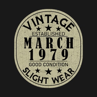 Vintage Established March 1979 - Good Condition Slight Wear T-Shirt