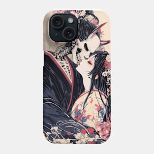 Geisha and skull 8007 Phone Case