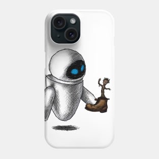 Eve and Groot ! - Wall-E and Guardians of the Galaxy Phone Case