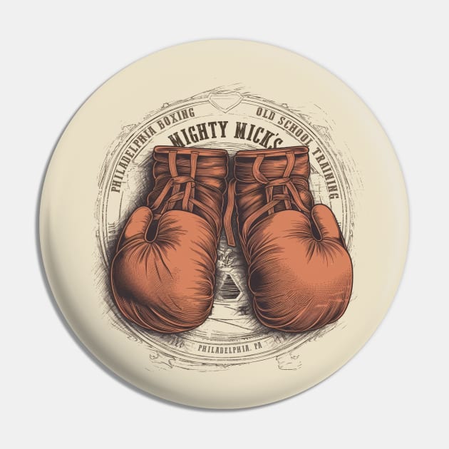 Mighty Mick's Boxing Gym - Vintage Design Pin by DesignedbyWizards