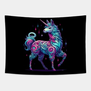 Trendy Doodle rainbow llamacorn unicorn llama Tapestry