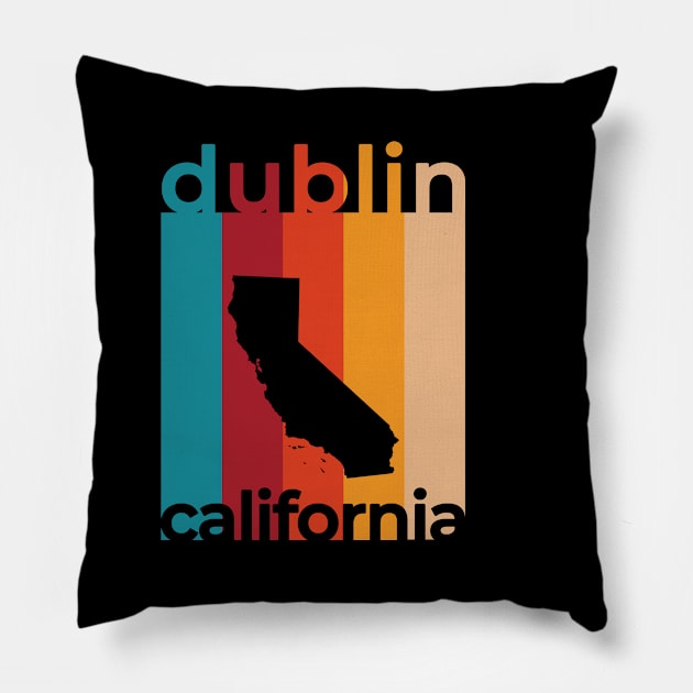 Dublin California Retro Pillow by easytees