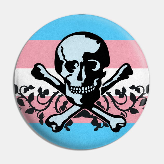 Trans Pride Pirate Flag Pin by BeSmartFightDirty