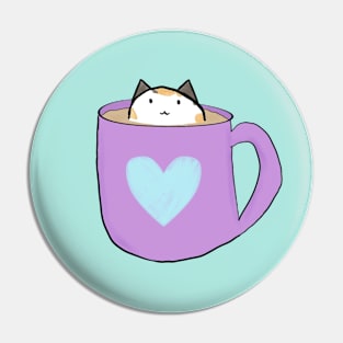 Coffee Cat (Calico) Pin