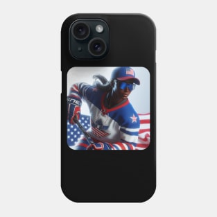 American Woman Ice Hockey Player #7 Phone Case