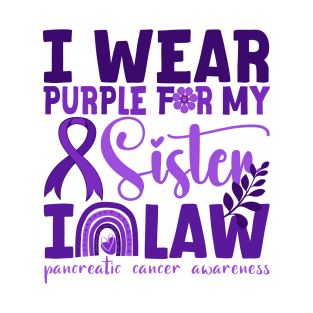 I Wear Purple For My Sister In Law Pancreatic Cancer, cancer law T-Shirt