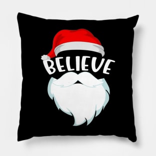 Believe Santa Claus Believe Christmas Pajamas Family Pillow