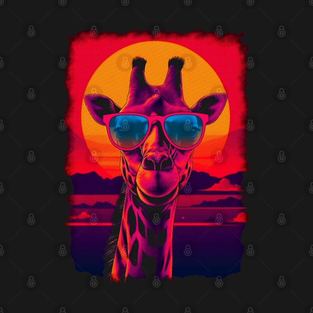 80s Synthwave Giraffe by ArtDiggs