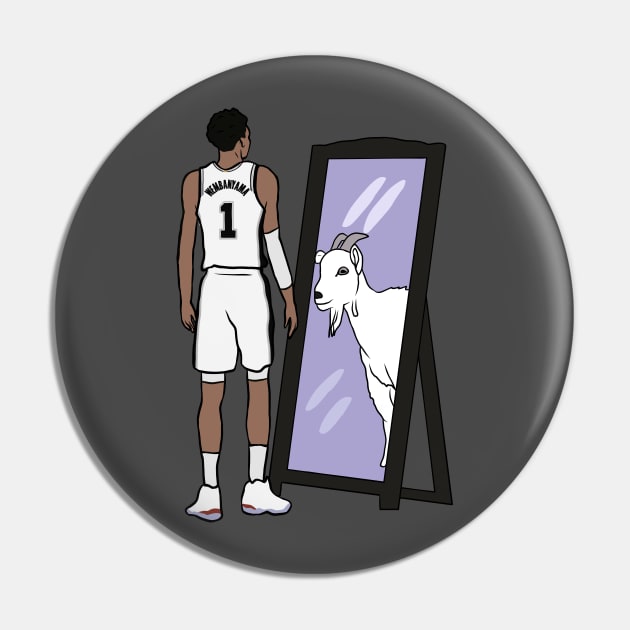 Victor Wembanyama Mirror GOAT Pin by rattraptees