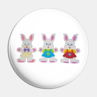 Three bunny rabbit illustration Pin