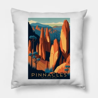 Pinnacles National Park Travel Poster Pillow