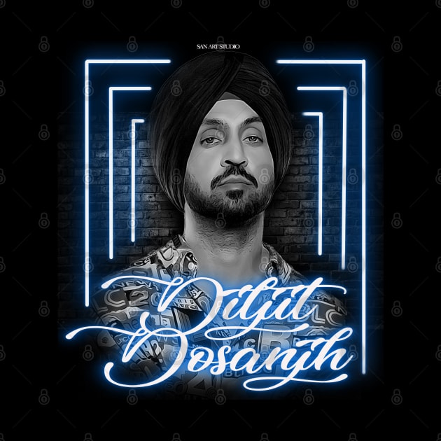 Diljit Dosanjh artwork by SAN ART STUDIO 