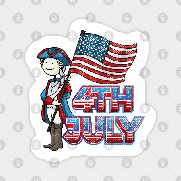 4th july illustration Magnet by HANASUISI