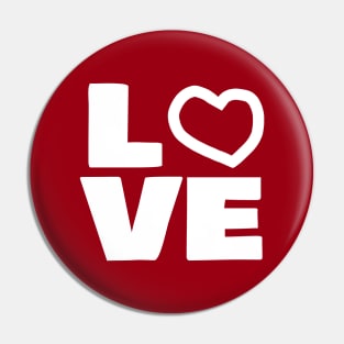 Love Heart Typography for Valentines Day Pin