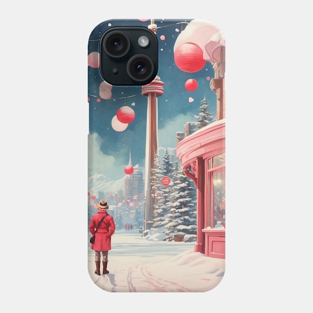 Canada Snowy Toronto Valentine's Day Travel Vintage Retro Phone Case by TravelersGems