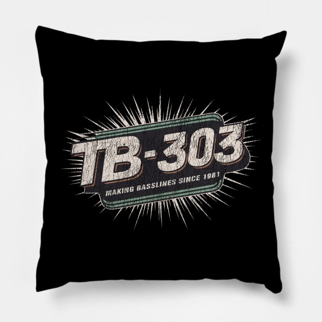 TB-303 - Making Basslines Since 1981 - Retro Vintage Pillow by Dazed Pig