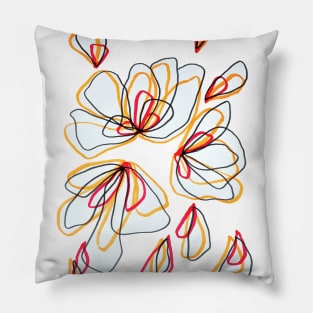 Flower Petals Lineart Pillow