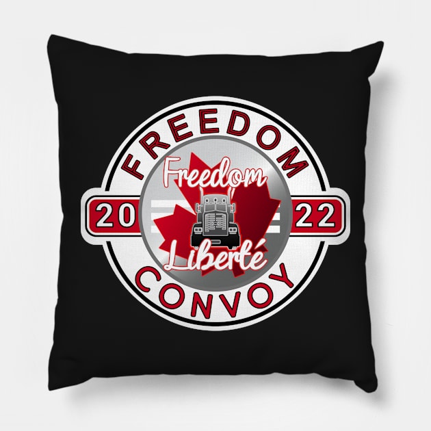 TRUCKERS FOR FREEDOM -LIBERTE - FREEDOM CONVOY 2022 TRUCKERS RED Pillow by KathyNoNoise