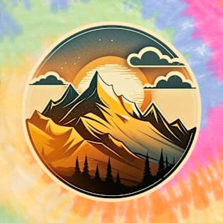 Mountain Sunset Illustration T-Shirt