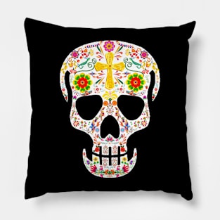 mexican sugar skull Pillow