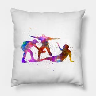 Baseball player in watercolor Pillow