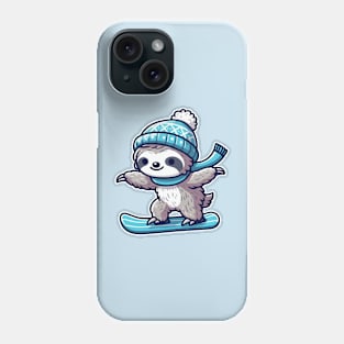 Cute sloth Snowboarding Phone Case