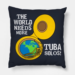 Tuba Solos White Text Pillow