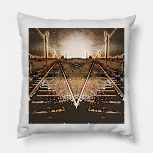 TRAIN TRACKS. DIVERGENT VIEW.... INFINITE POSSIBILITIES Pillow