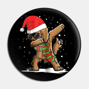 Dabbing Goldendoodle Santa Christmas Dog Lovers Pin