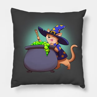 Cat cauldron Halloween Pillow