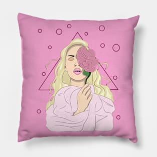 Woman with flower Pillow